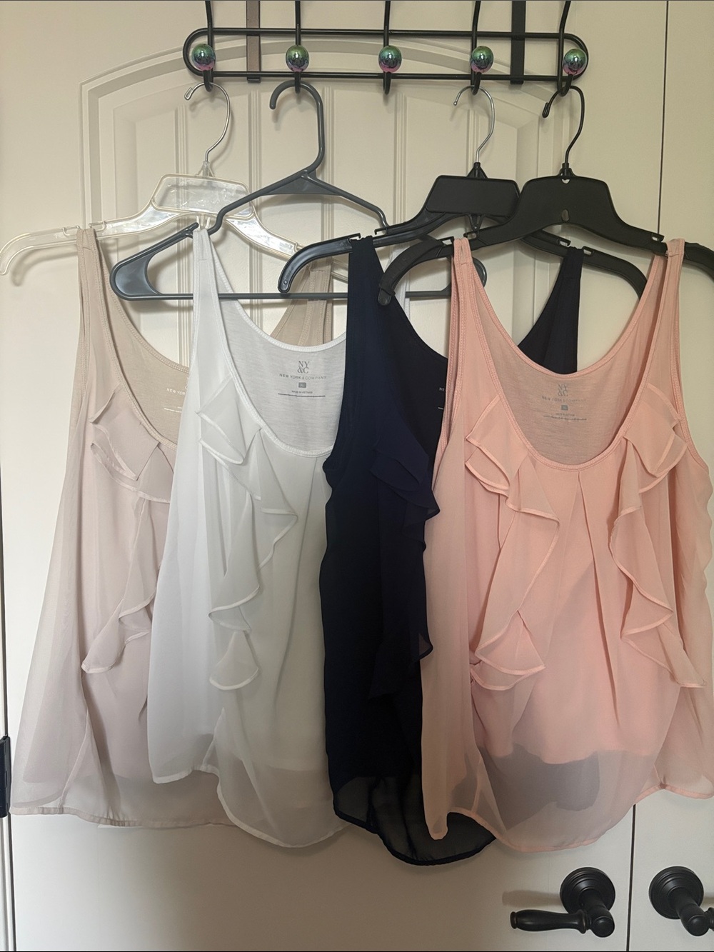 Set of 4 Ruffle Front Tanks